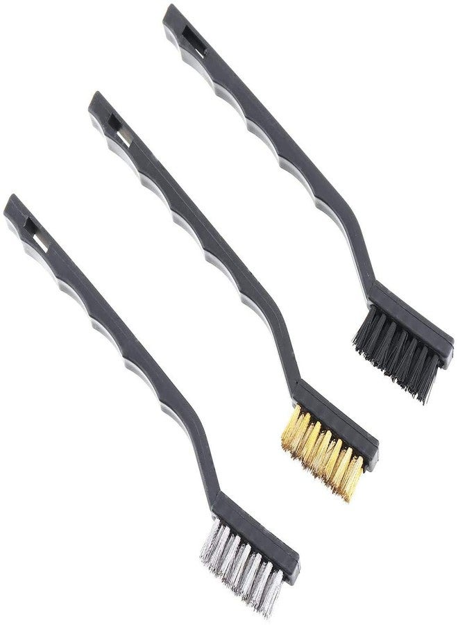 UNEQUETREND Set of 3 Pc Mini Wire Brush Cleaning Tool Kit Brass, Nylon, Stainless Steel Bristles (Multicolor) (pack of 3) - Image 3