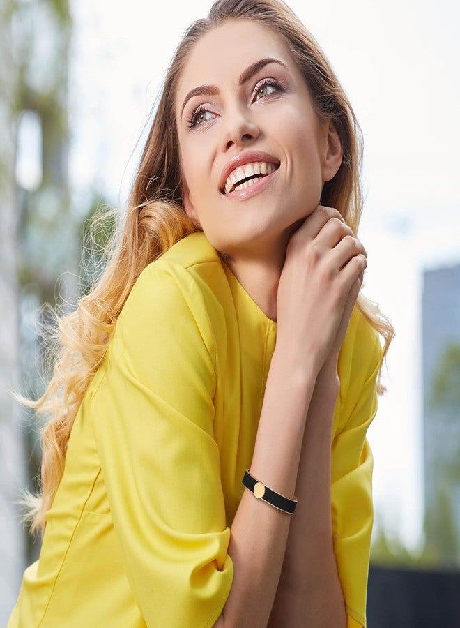 MPRAINBOW Gold Bracelets for Women, 14K Gold Plated Bangle Roman Numerals Friendship Bracelet Trendy Jewelry,Gold Bangles Mothers Birthday Gifts for Her Friend Sister Mom from Son Daughter - Image 2