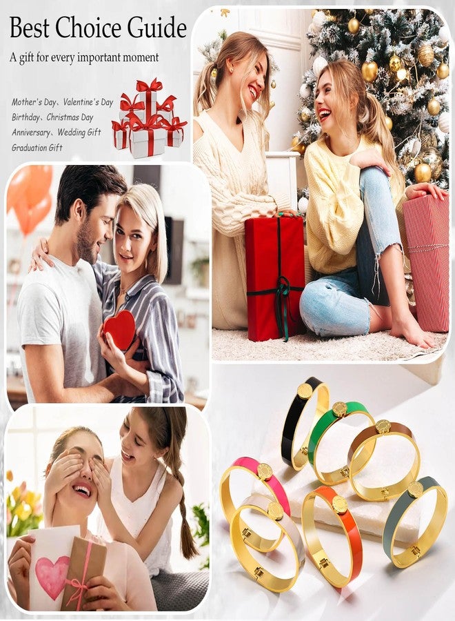 MPRAINBOW Gold Bracelets for Women, 14K Gold Plated Bangle Roman Numerals Friendship Bracelet Trendy Jewelry,Gold Bangles Mothers Birthday Gifts for Her Friend Sister Mom from Son Daughter - Image 4