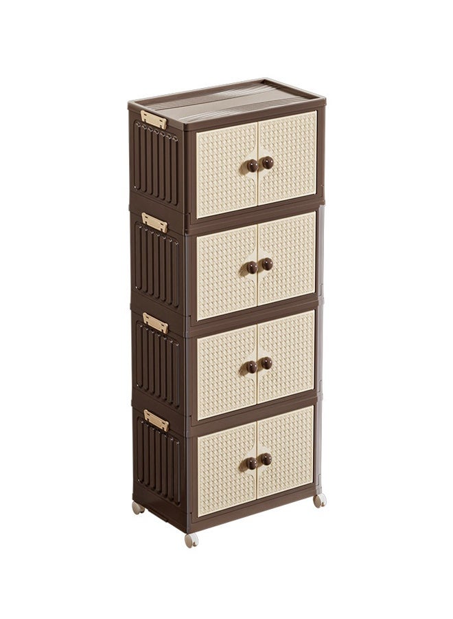 إيه تي إم خزانة تخزين بلاستيكية بأربع طبقات بأبواب مزدوجة - 43.5 × 27.5 × 105.5 سم - Image 1