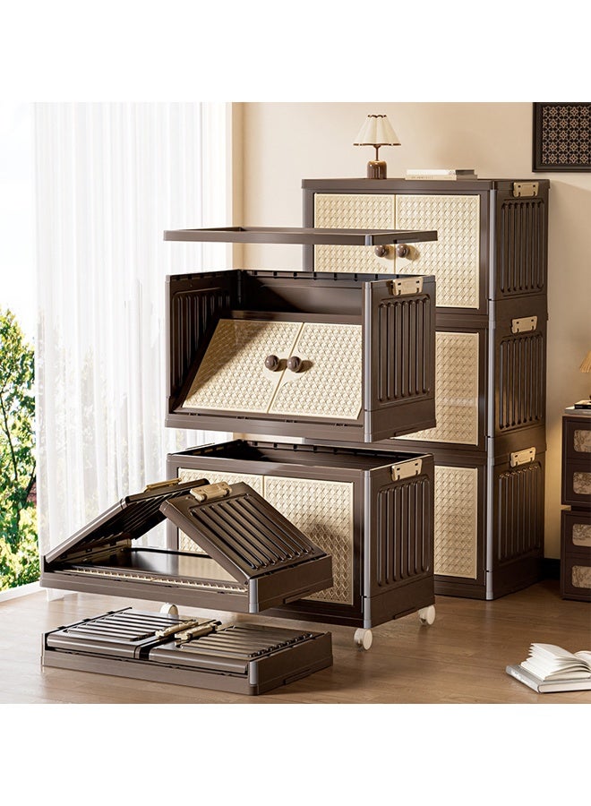 إيه تي إم خزانة تخزين بلاستيكية بأربع طبقات بأبواب مزدوجة - 43.5 × 27.5 × 105.5 سم - Image 3