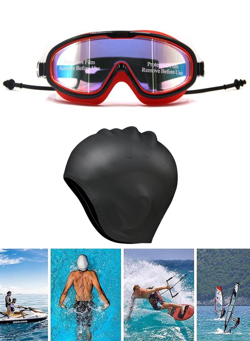 Avengers Marvel Swimming Kit For Adults - Marvel Swim Goggles with Attached Earplugs and Silicone Swimming Cap - Anti Fog Goggles, Premium Quality Swim Cap, Explore, Train and Swim Confidently  - Image 1