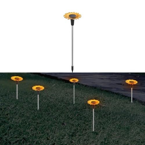 hardoll Sunflower Shaped Solar Lights Outdoor Waterproof, Warm White Decorative Solar Light for Garden, Home & Pathway, Solar Lamp for Lawn, Patio & Decoration(Pack of 1) - Image 4