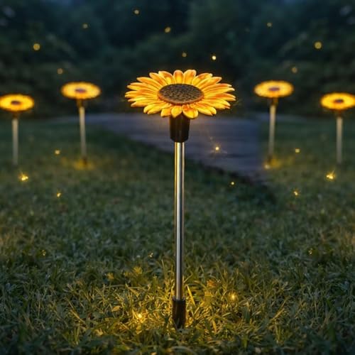 hardoll Sunflower Shaped Solar Lights Outdoor Waterproof, Warm White Decorative Solar Light for Garden, Home & Pathway, Solar Lamp for Lawn, Patio & Decoration(Pack of 1) - Image 1