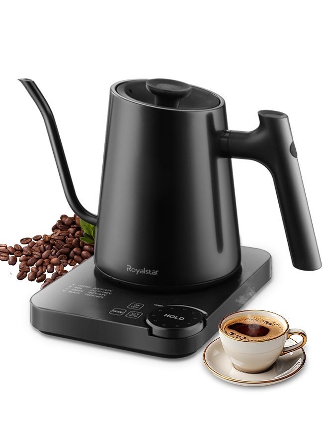 Royalstar Electric Gooseneck Kettle with Precise Temperature Control from 40-100°C, Adjustable by ±1°C, 1.2L 1200W Fast Heating with 4 Preset Modes, Touch and Knob Control, for Coffee Milk and Tea - Image 1