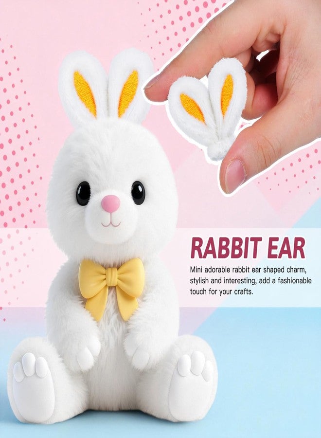 HEALEEP 60pcs Bunny Ears for Craft, Easter Rabbit Hairpins Hair Barrettes Plush Animal Ears Diy Headband Hair Clips Accessories Fabric Charm Diy Craft Easter Party Supplies - Image 2