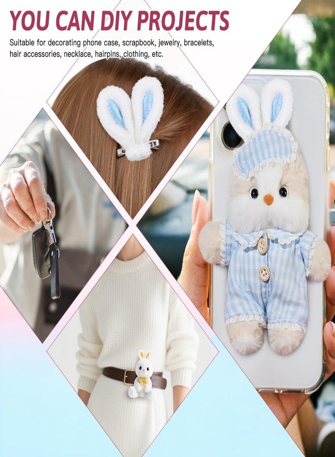 HEALEEP 60pcs Bunny Ears for Craft, Easter Rabbit Hairpins Hair Barrettes Plush Animal Ears Diy Headband Hair Clips Accessories Fabric Charm Diy Craft Easter Party Supplies - Image 4