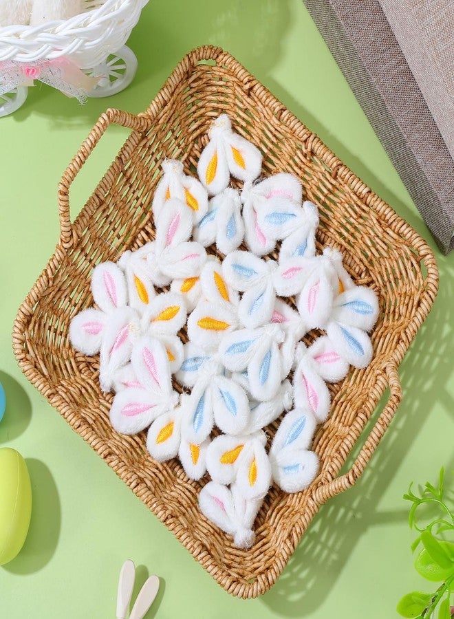 HEALEEP 60pcs Bunny Ears for Craft, Easter Rabbit Hairpins Hair Barrettes Plush Animal Ears Diy Headband Hair Clips Accessories Fabric Charm Diy Craft Easter Party Supplies - Image 3