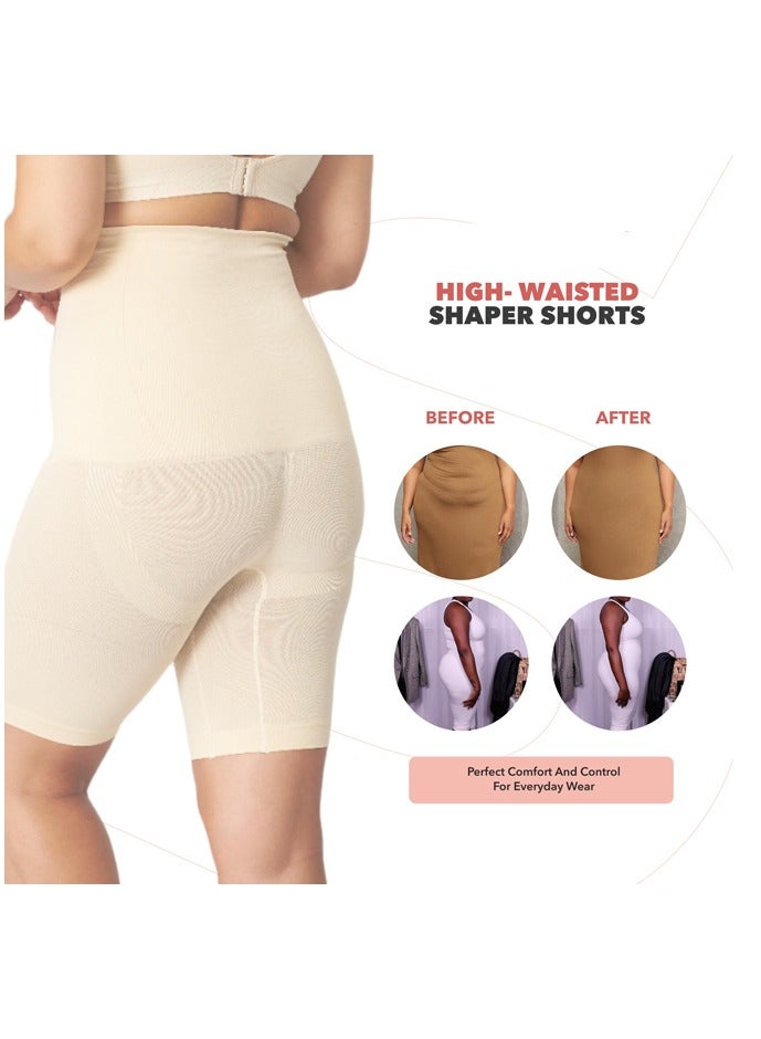 Fanski High Waisted Shorts Shapewear for Women Tummy Control Thigh Slimming - Image 4