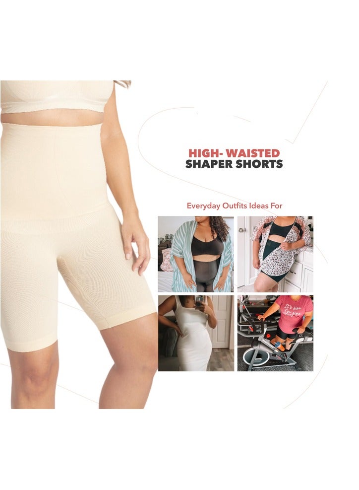 Fanski High Waisted Shorts Shapewear for Women Tummy Control Thigh Slimming - Image 5