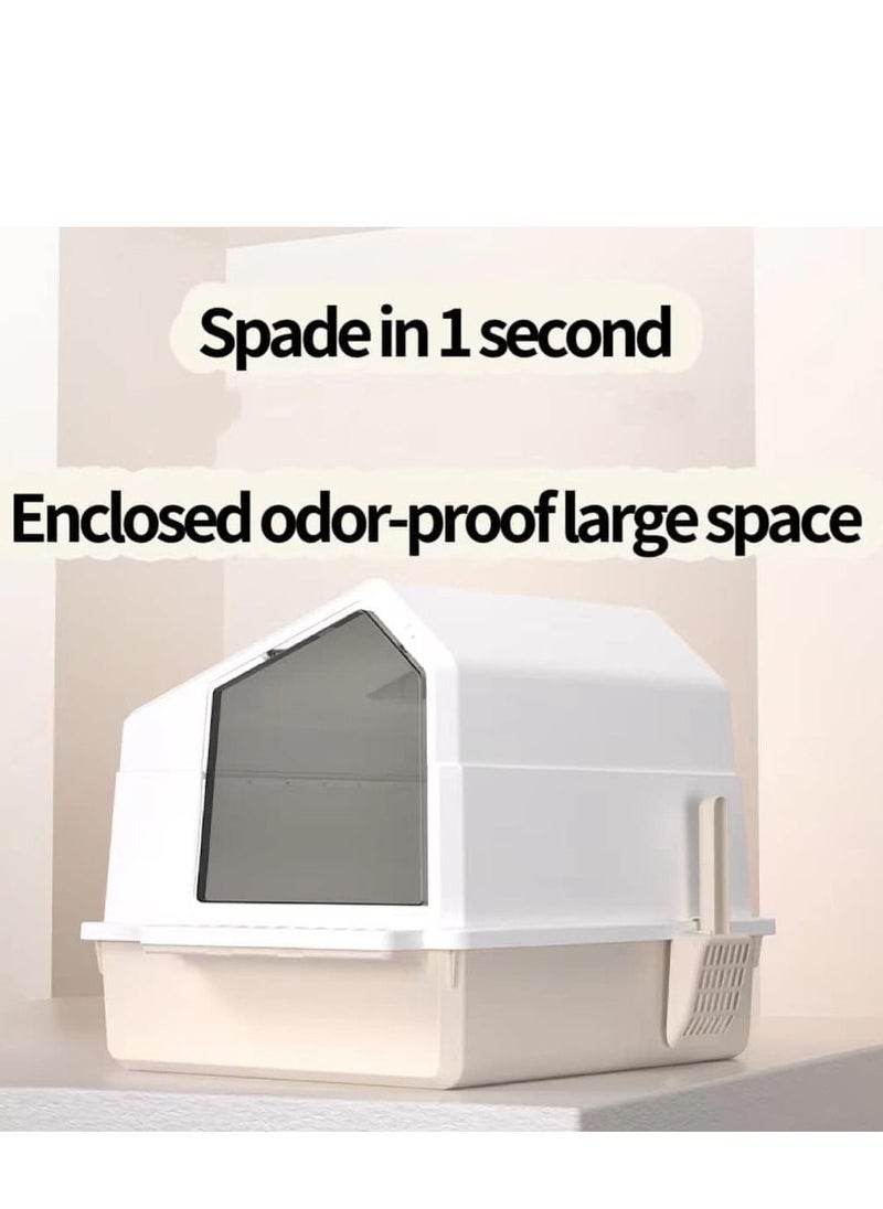 Cool Baby Cat Litter Box Fully Enclosed Cat Toilet with Door Large Cat Litter Pan Cat Potty with Cat Litter Scoop Anti-Splash Kitten House Litter Boxes Pet Supplies  - Image 2
