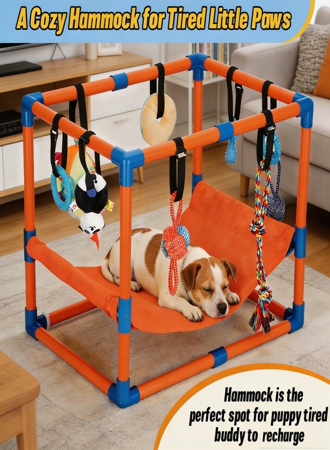 Bullro Orange Puppy Play Gym with 8 Hanging Toys - Image 3