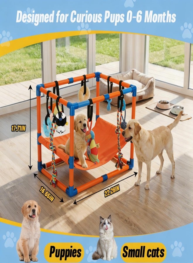 Bullro Orange Puppy Play Gym with 8 Hanging Toys - Image 2