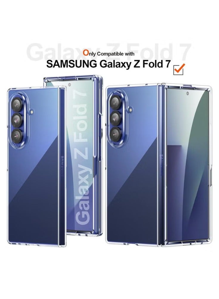 Crystal Clear Transparent Phone Case for Samsung Galaxy Z Fold 7 – Slim Ulta Thin Hard TPU Shockproof Cover, Anti-Yellowing Crystal Clear Protective Back Case with Camera Protection - Image 4