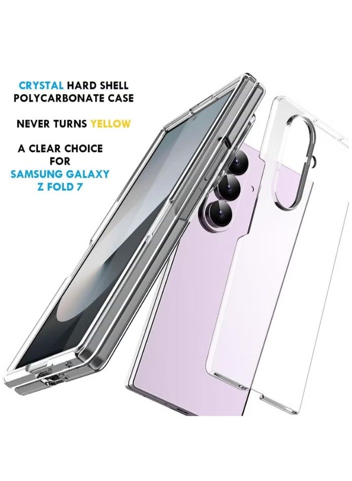 Crystal Clear Transparent Phone Case for Samsung Galaxy Z Fold 7 – Slim Ulta Thin Hard TPU Shockproof Cover, Anti-Yellowing Crystal Clear Protective Back Case with Camera Protection - Image 2