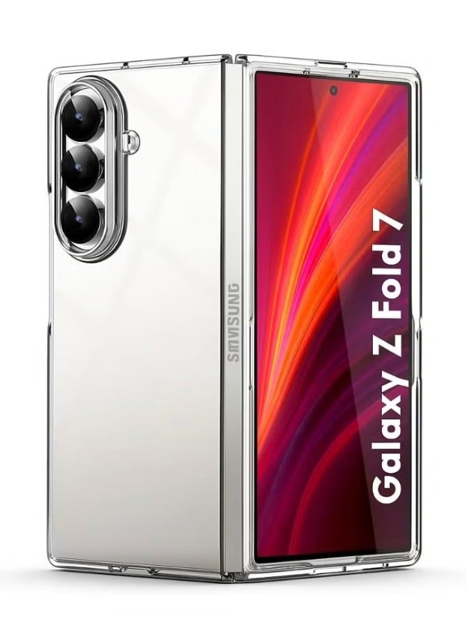 Crystal Clear Transparent Phone Case for Samsung Galaxy Z Fold 7 – Slim Ulta Thin Hard TPU Shockproof Cover, Anti-Yellowing Crystal Clear Protective Back Case with Camera Protection - Image 1