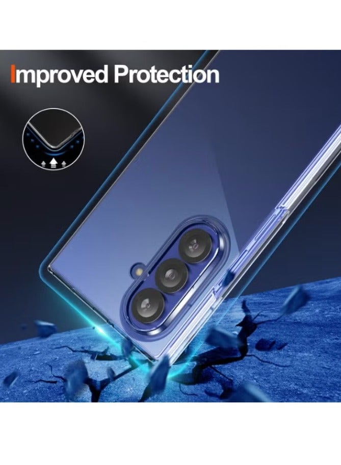 Crystal Clear Transparent Phone Case for Samsung Galaxy Z Fold 7 – Slim Ulta Thin Hard TPU Shockproof Cover, Anti-Yellowing Crystal Clear Protective Back Case with Camera Protection - Image 5