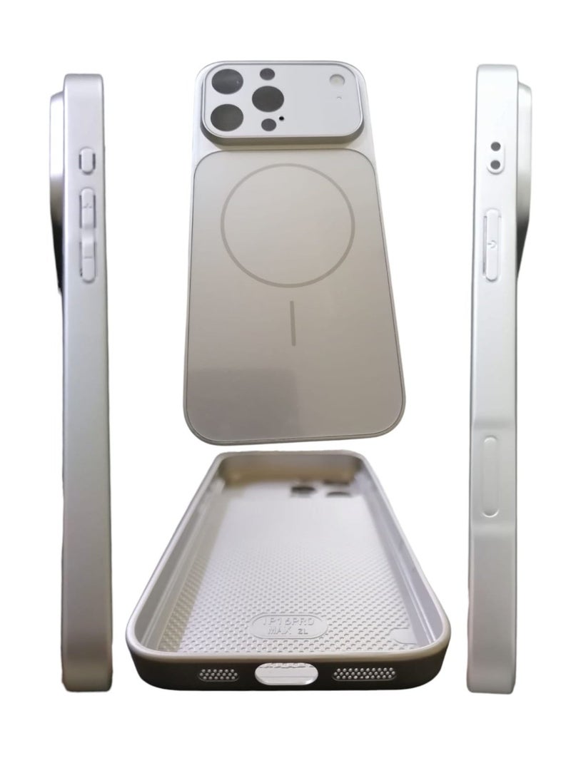 Unipha iPhone 16 Pro Max Protective Case, Matte Glass Lens Protection, Shockproof, Magnetic, with AG Glass Crystal Texture and Supports Wireless Charging - Image 2