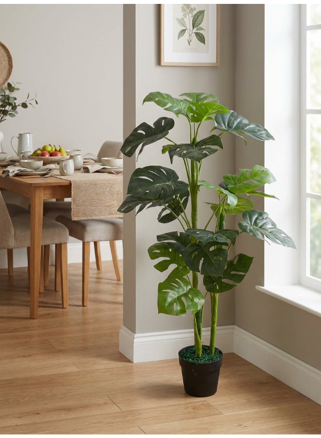 ايست من نون شجرة مونستيرا الاصطناعية بارتفاع 100 سم (3.2 قدم) مع وعاء | نبات أرضي بتصميم وملمس واقعي - أخضر | شجرة بت texture طبيعي زخرفي للمنزل، غرفة المعيشة، غرفة الدراسة ومكاتب العمل - Image 3