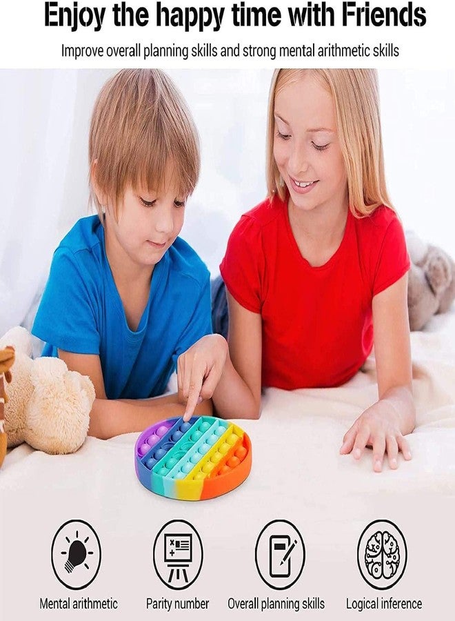 Homeish Push Pop Fidget Sensory Rainbow Colored Bubble Silicone Toy, Stress Relief, Novelty Gift Item, Fun Toys for Toddlers, Kids and Adults (Circle, 1 Pc) - Image 3