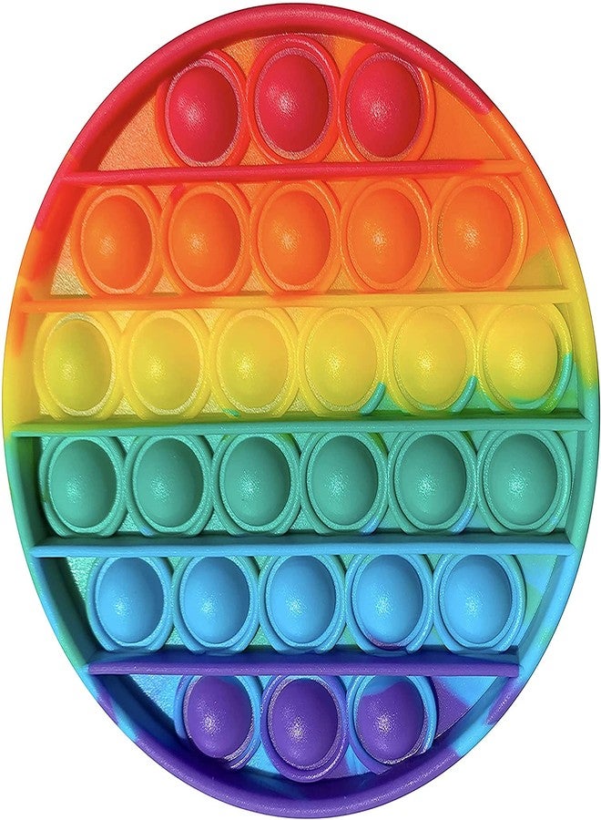 Homeish Push Pop Fidget Sensory Rainbow Colored Bubble Silicone Toy, Stress Relief, Novelty Gift Item, Fun Toys for Toddlers, Kids and Adults (Circle, 1 Pc) - Image 1