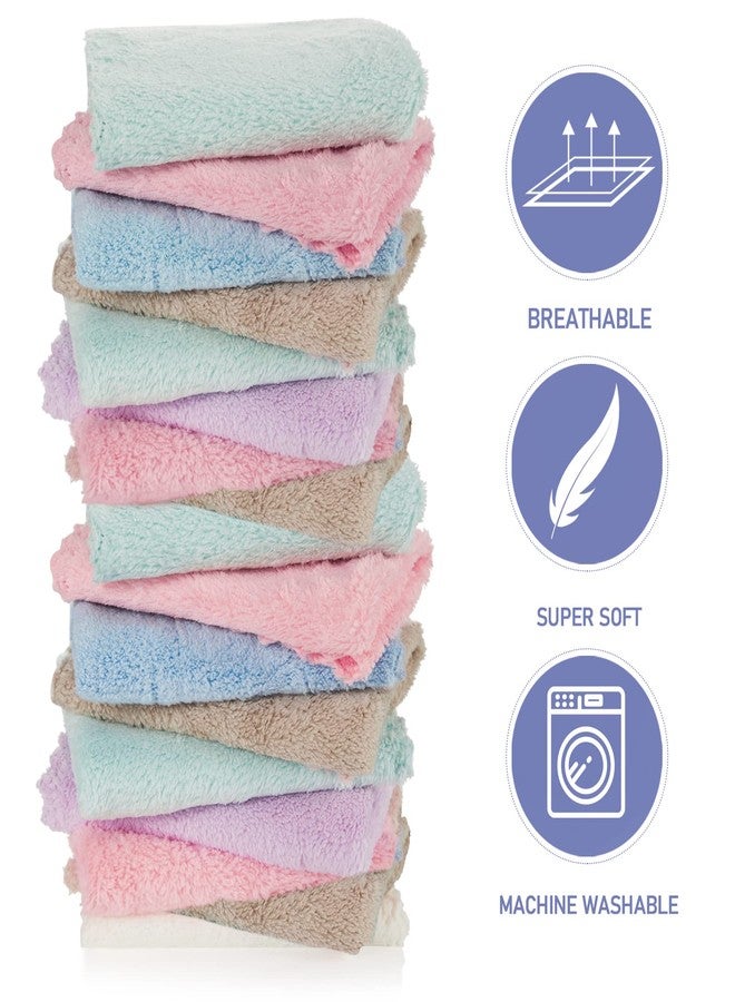 Chumia 36 Pack Baby Washcloths 10 x 10 Inches Baby Face Skin Wash Cloths Towels Set Microfiber Coral Fleece Absorbent and Soft for Newborns, Infants and Toddlers, Multicolored - Image 3