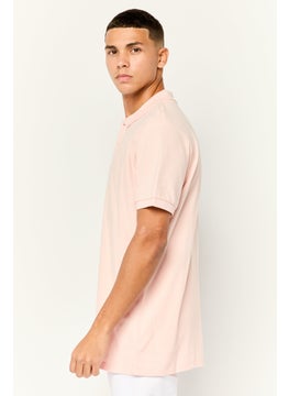 LEE Men Regular Fit Plain Short Sleeves Polo Shirt, Pink  - Image 2