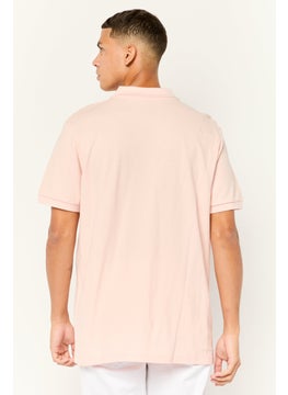 LEE Men Regular Fit Plain Short Sleeves Polo Shirt, Pink  - Image 4