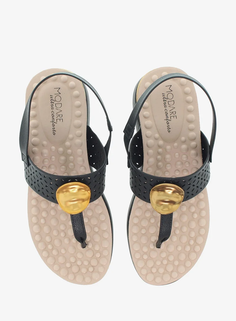 MODARE Black Modare Women’s Flat Sandals with Back Strap – Secure Fit and Lightweight Daily Wear for Women | Best Price UAE