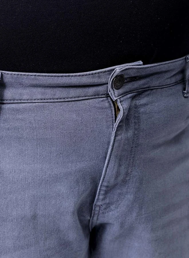 Take Two Grey Plus Size Men Light Wash Grey Cargo Jeans By Hardsoda for Men | Best Price UAE