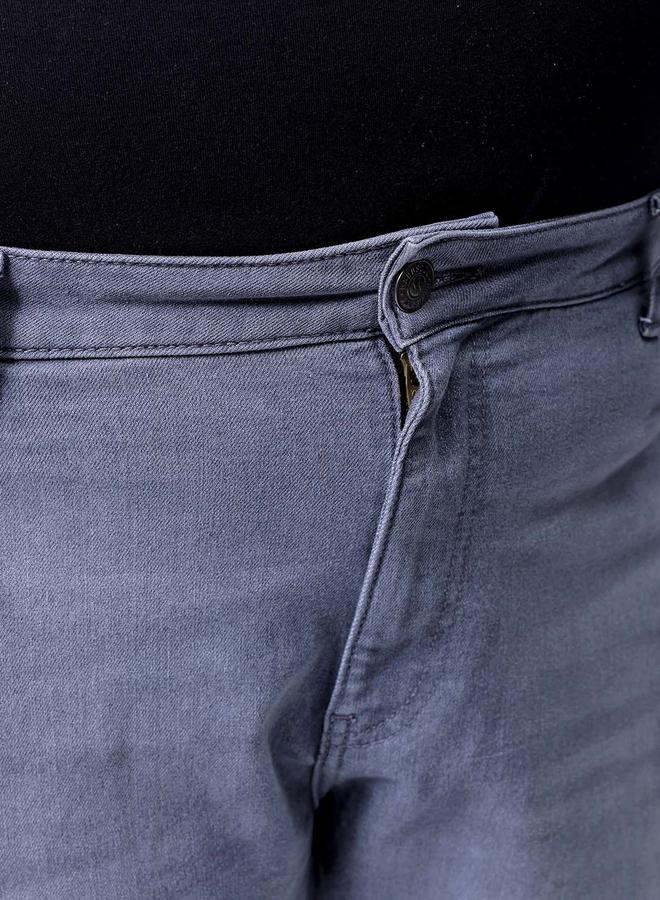 Take Two Plus Size Men Light Wash Grey Cargo Jeans By Hardsoda - Image 5