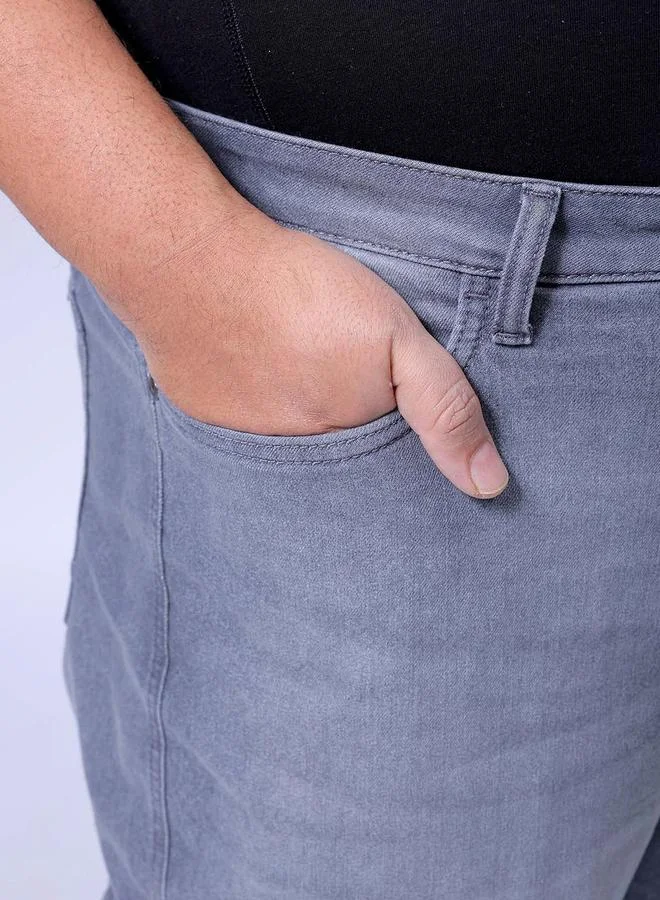 Take Two Grey Plus Size Men Light Wash Grey Cargo Jeans By Hardsoda for Men | Best Price UAE