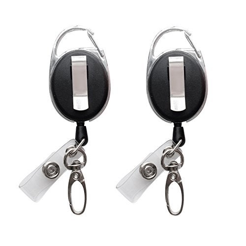 HoAoOo Retractable Badge Reel with Claw Clasp and Clip for Id Card Holders (2Pack) - Image 1