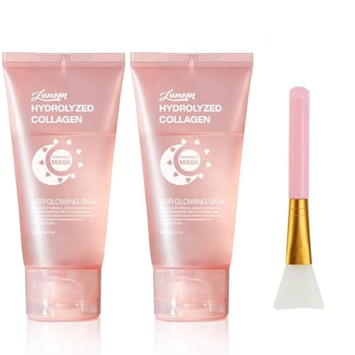JISKG 2 Pcs Collagen Night Wrapping Mask, Hydration Elasticity Firming Skin Deep Facial Treatment Bio Collagen Sleeping Mask. - Image 1