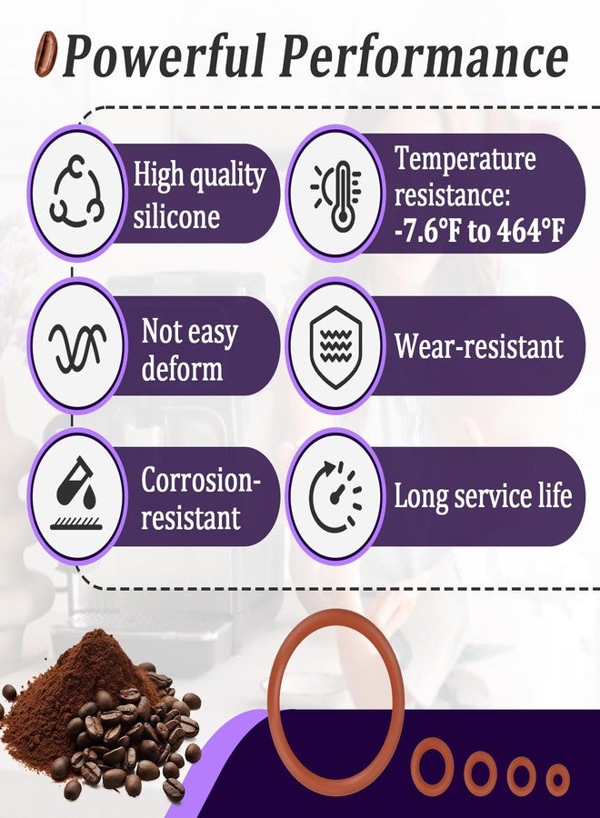 chaseroad 18 PCS Seal O-Ring Kit Gasket Seal Set Fit for Saeco Philips Gaggia, Professional Coffee Machine O'Rings for Boiler Outlet Pin and Brew Unit, Food Grade Silicone Ring for Saeco Daily Replacement - Image 4