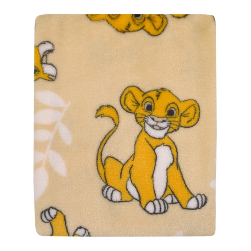 NoJo Disney Lion King Tan, Beige and White Simba Super Soft Baby Blanket - Image 1