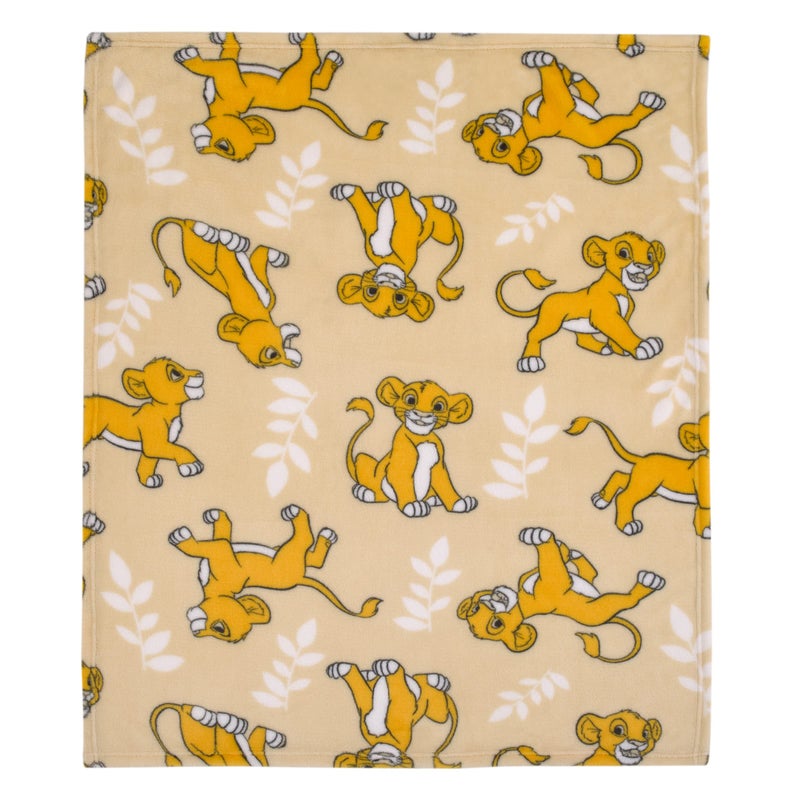 NoJo Disney Lion King Tan, Beige and White Simba Super Soft Baby Blanket - Image 2