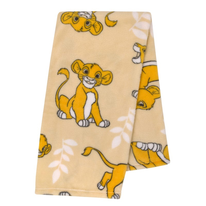 NoJo Disney Lion King Tan, Beige and White Simba Super Soft Baby Blanket - Image 3