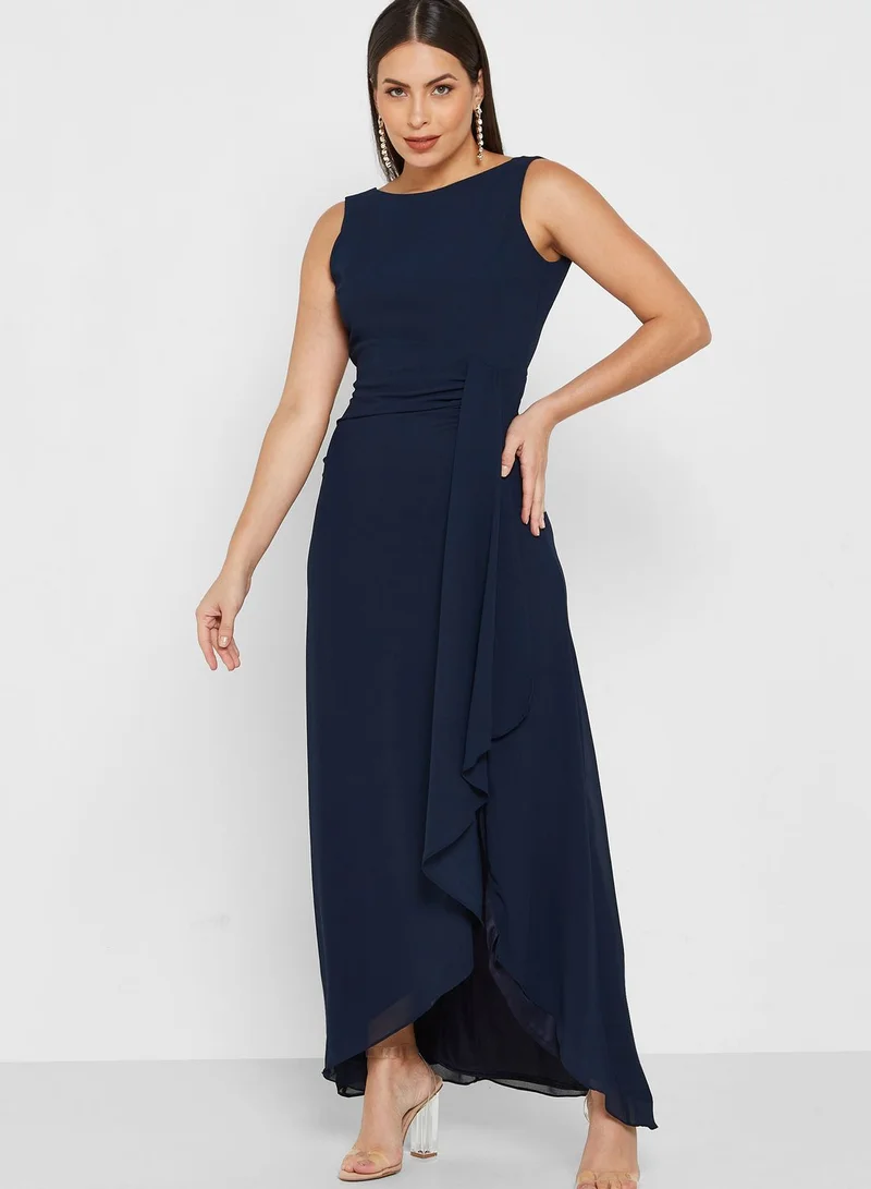 TFNC Boat Neck Drape Detail Dress