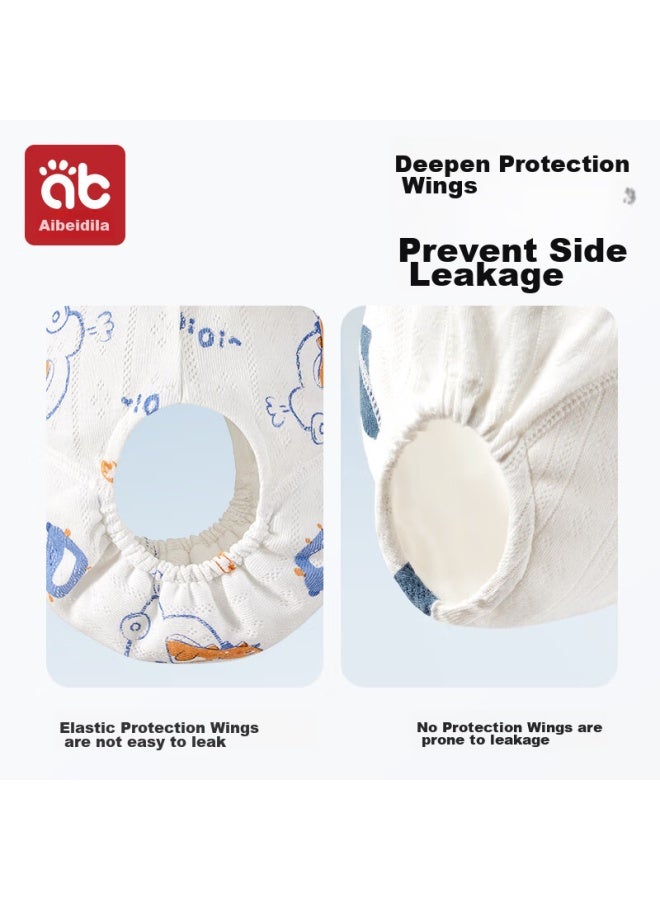 AIBEDILA Aibeidila Baby Diaper Pants, Toilet Training Pants, Washable Antibacterial Waterproof Diaper Underwear For Children, 4-pack, Dinosaur Design, Size L - Image 1
