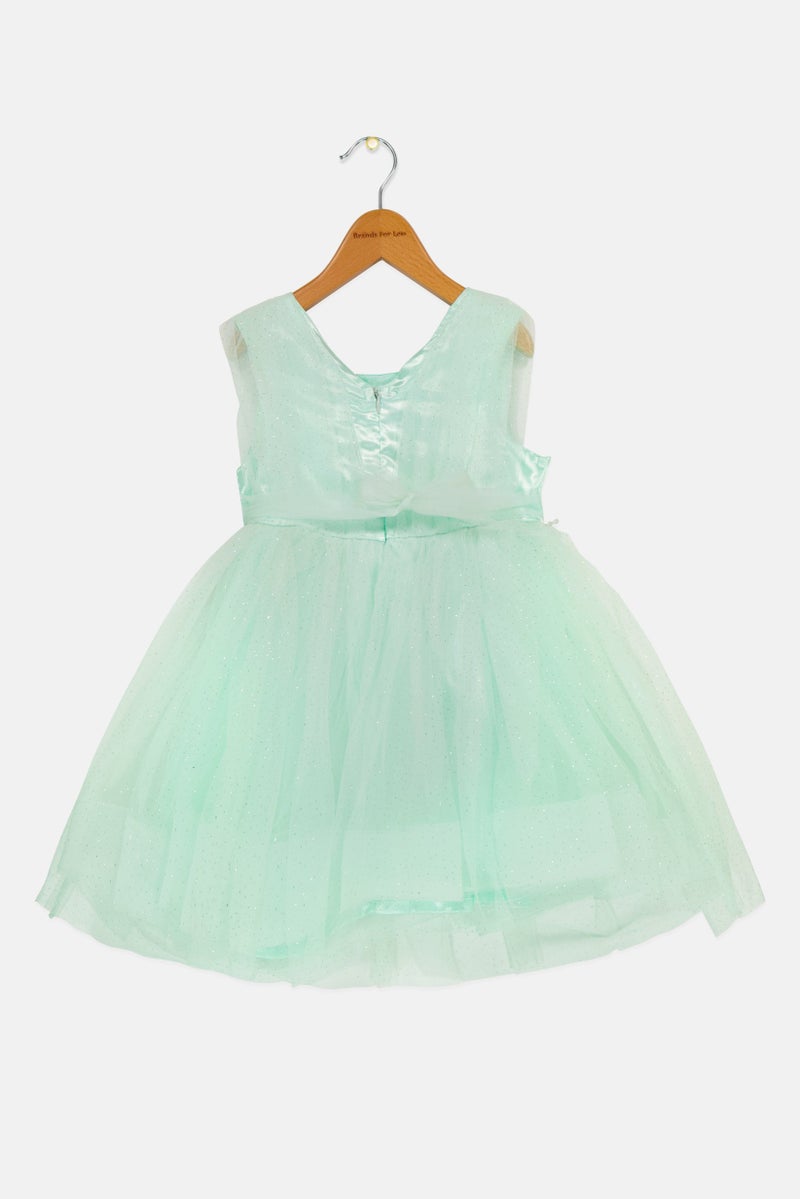 Lunamoon Toddlers Girl Textured Dress, Mint - Image 3