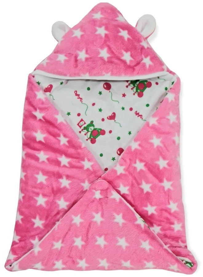 First Kick Baby Blankets New Born Pack of Hooded Supersoft 3 Layered Velvet Quilt Blanket for Baby Boy and Baby Girl - Image 1