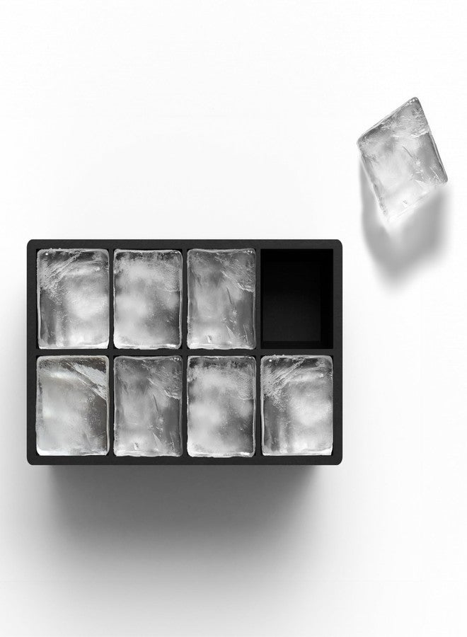 glacio قوالب مكعبات الثلج من جلاسيو - عبوة من قطعتين من صواني السيليكون لثمانية مكعبات ثلج مربعة كبيرة - ثلج بطيء الذوبان للويسكي والكوكتيلات والقهوة والمزيد - Image 2