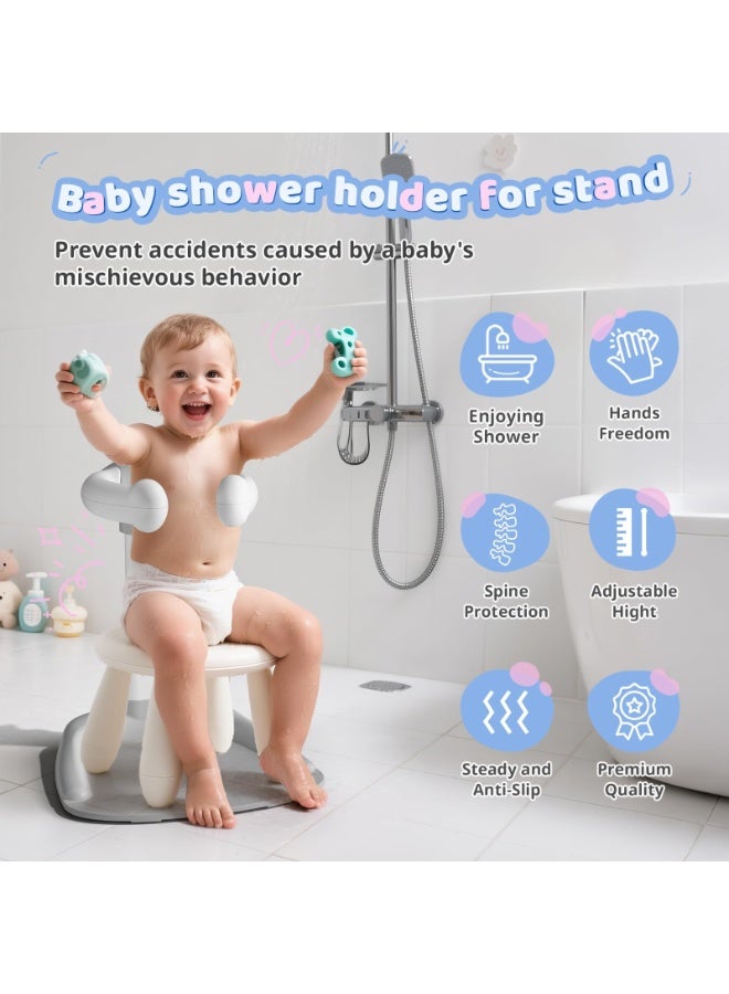 Baby Bath Support, Baby Bath Tub, Infant Bathtub, Infant Bath Chair, Foldable Baby Bath Stand with Anti-Slip Base, Adjustable Bath Shower Helper - Image 4