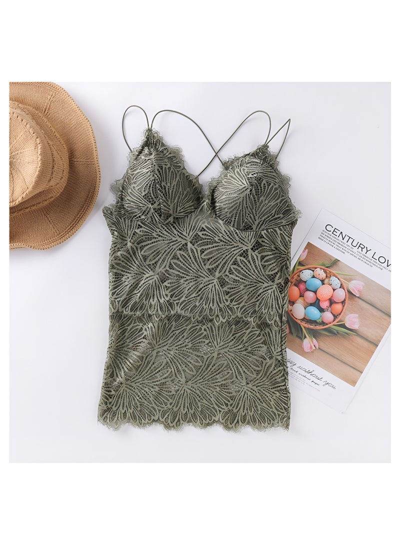 2 Pieces Long Lace Bra with String Strips  - Image 3