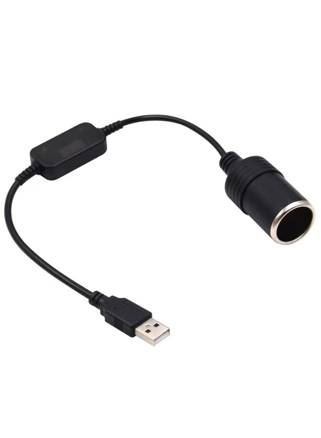 كابل محول USB للسيارة من 5 فولت إلى 12 فولت لمشغل السجائر