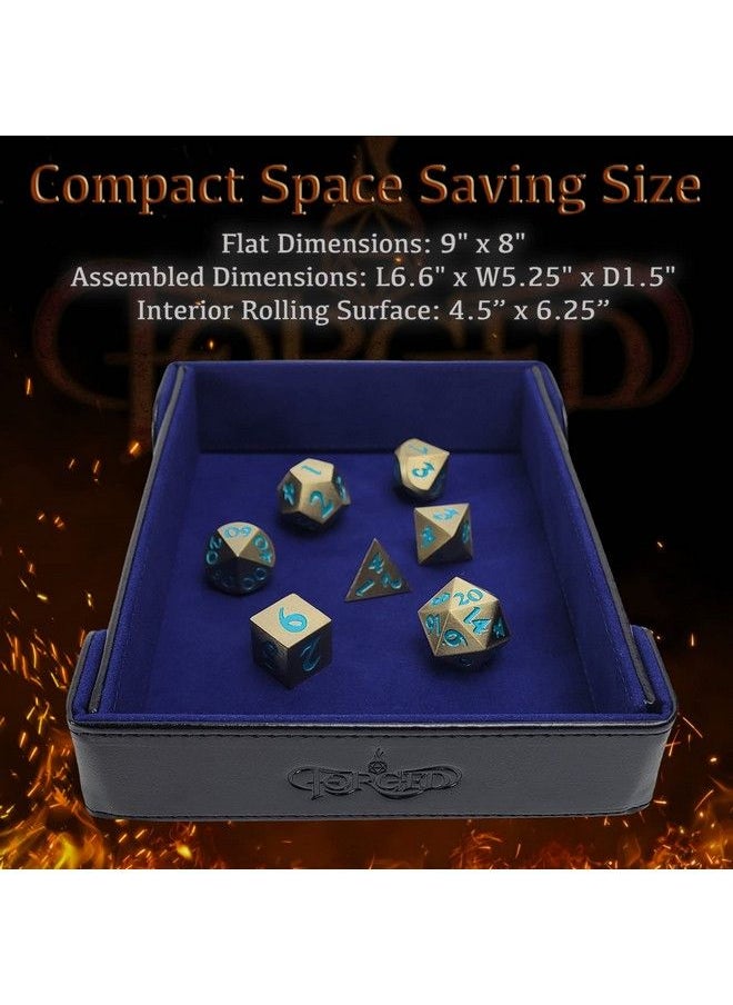 Forged Dice Co. 6 Inch Magnetic Folding Dice Tray Portable Folding Dice Rolling Tray For Use As Dnd Dice Tray D&D Dice Tray Or Dice Game Quiets Rolling Metal Dice And Folds Flat Blue  - Image 5