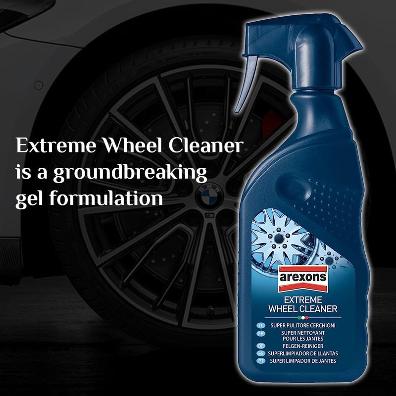 AREXONS منظف العجلات المتطرف من أريكسونز، 500 مل | تركيبة جل قوية | يزيل بقايا الفرامل والأوساخ المتراكمة | آمن لجميع أنواع عجلات السيارات والدراجات | مثالي للجنوط الكروم - Image 1