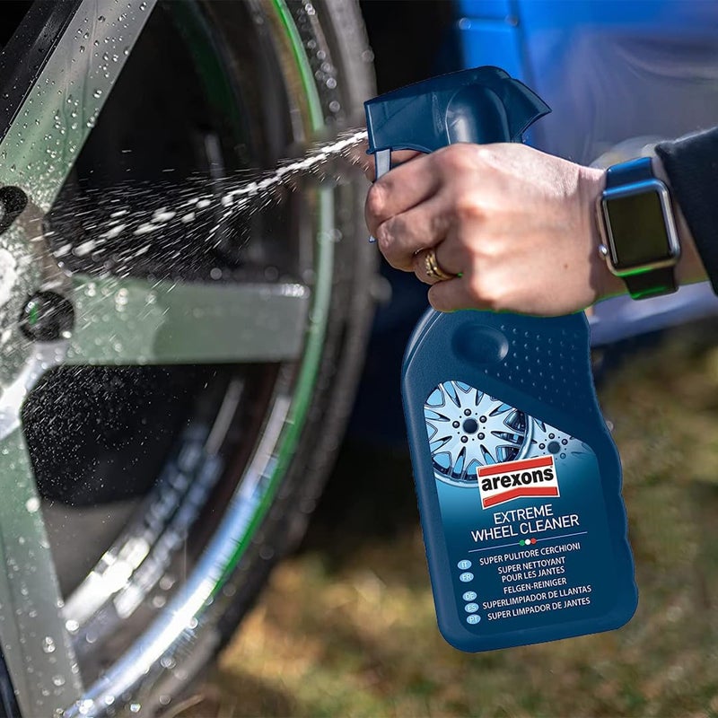 AREXONS منظف العجلات المتطرف من أريكسونز، 500 مل | تركيبة جل قوية | يزيل بقايا الفرامل والأوساخ المتراكمة | آمن لجميع أنواع عجلات السيارات والدراجات | مثالي للجنوط الكروم - Image 3
