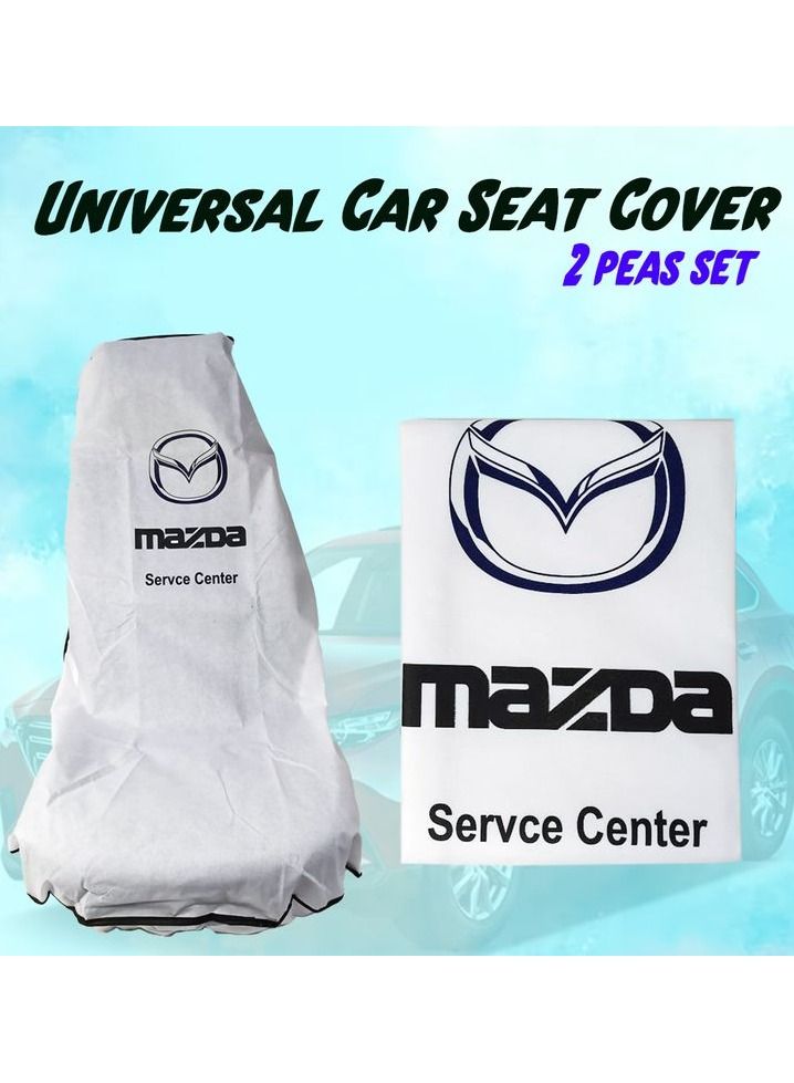 MAZDA Service Centre Seat Cover Universal Car Seat Dust Dirt Protection Cover Extra Protection For Your Seat 2 Pieces Set - Image 1